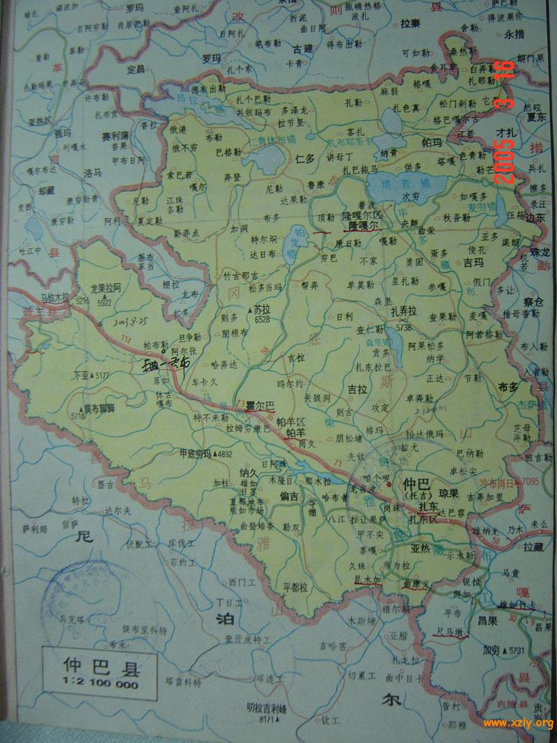 仲巴县地图
